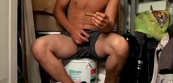  Handsome homosexual chain smoker solo masturbates and cums